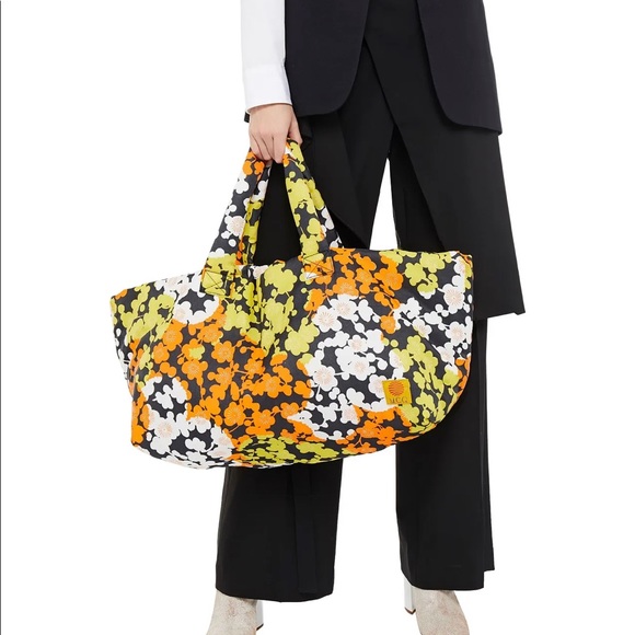 MCQ ALEXANDER MCQUEEN Puffy Floral Print Tote Bag with Mini Pouch Bag - New - Picture 5 of 13